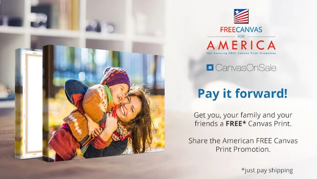 FREE 12x8 Canvas Print From Canvas On Sale! #freecanvasforAmerica #canvasonsale #freecanvasprint #gift #present #blackfriday